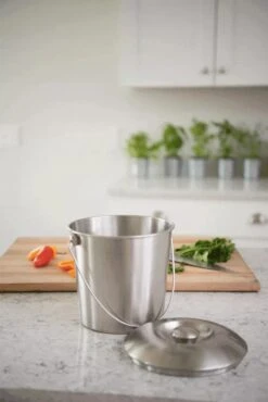 Brushed Stainless Steel Compost Pail
