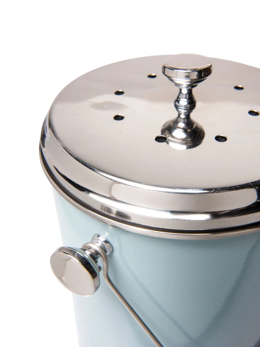 Large Painted Stainless Steel Compost Pail - Image 7