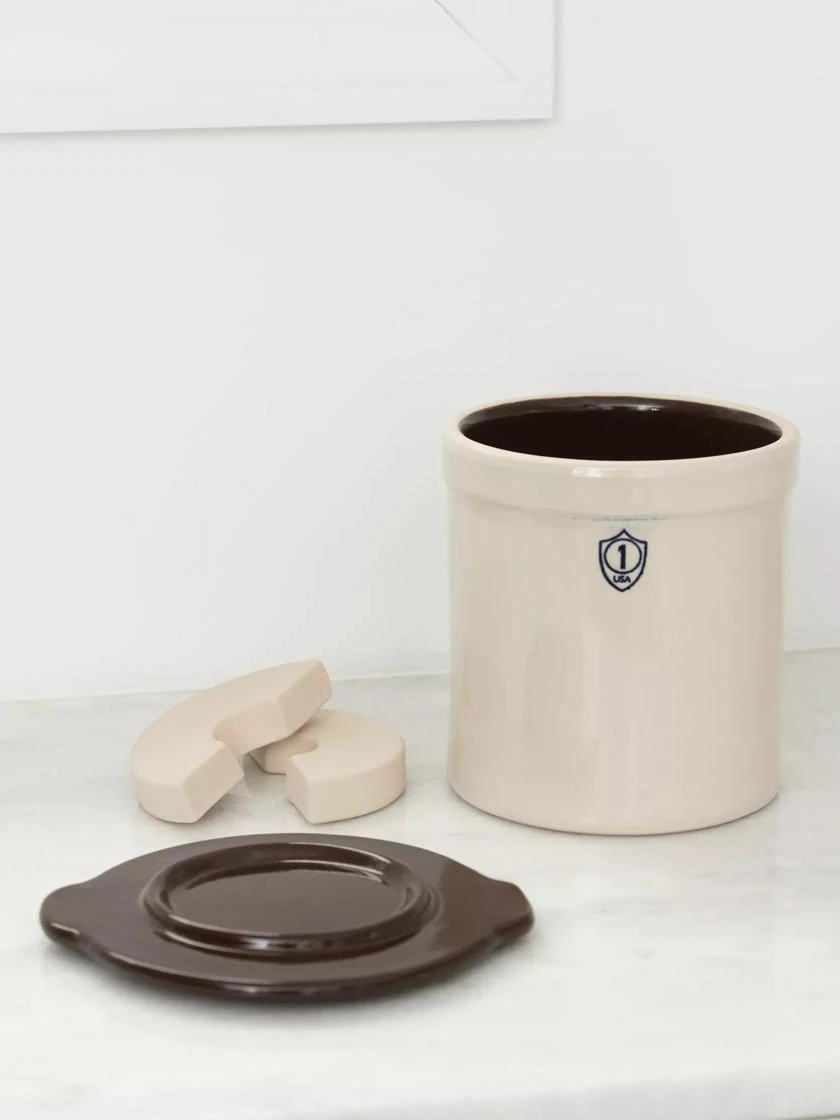 Stoneware Pickling Crock Complete Kit - Image 2