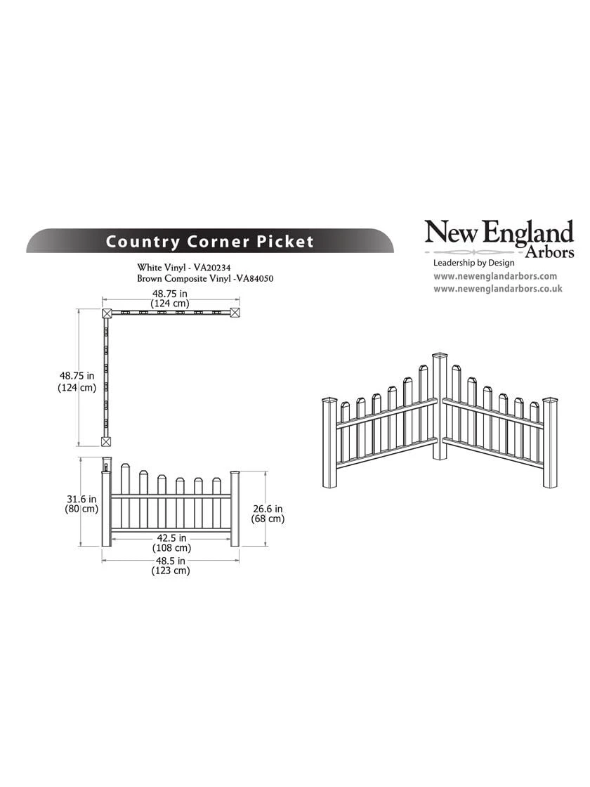 Country Corner Vinyl Picket Fence - Image 2