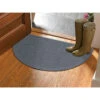 Squares Water Glutton Half-Round Doormat, 24" X 39"