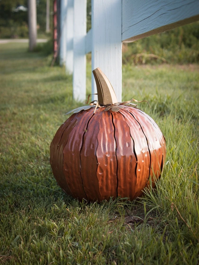 Desert Steel Pumpkin Luminary, Short - Image 4