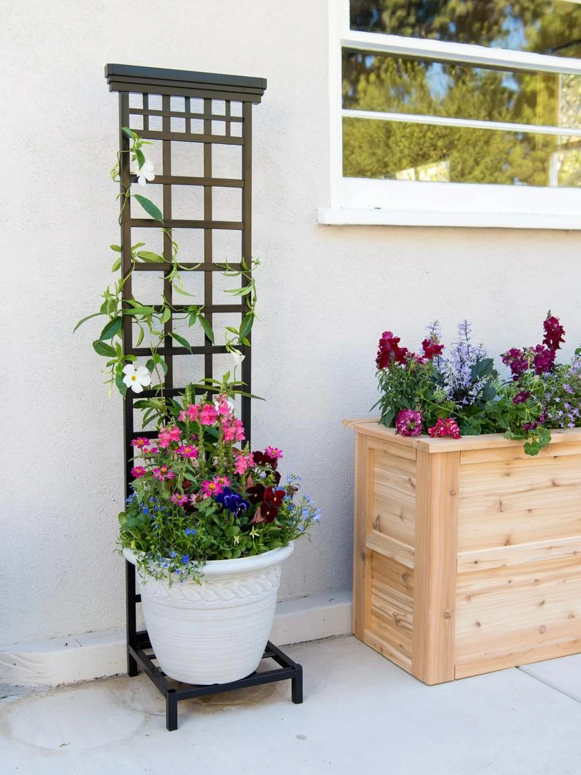 Mission-Style Planter Stand With Trellis