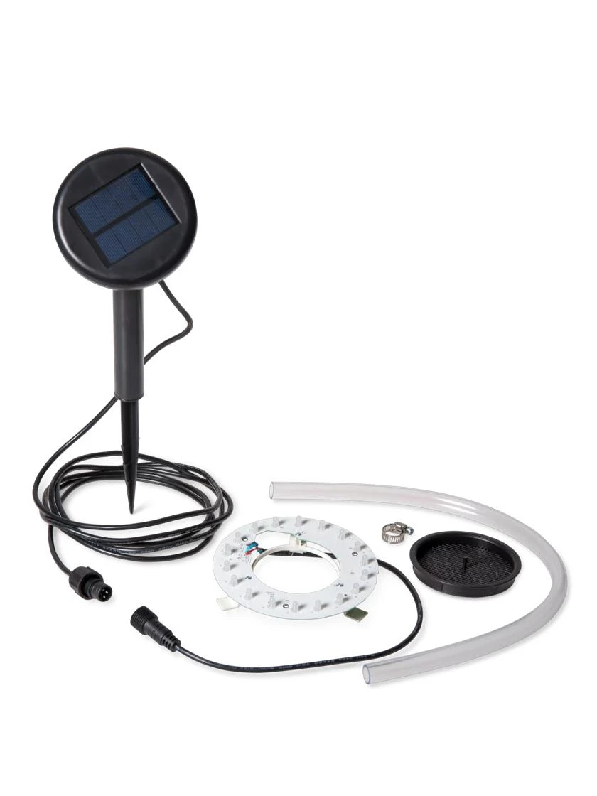 Solar Illuminated Planter Tall Granite, 32" - Image 6