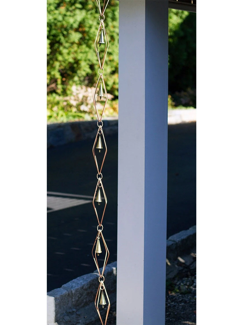 Diamond Pure Copper Rain Chain, 8-1/2' - Image 3