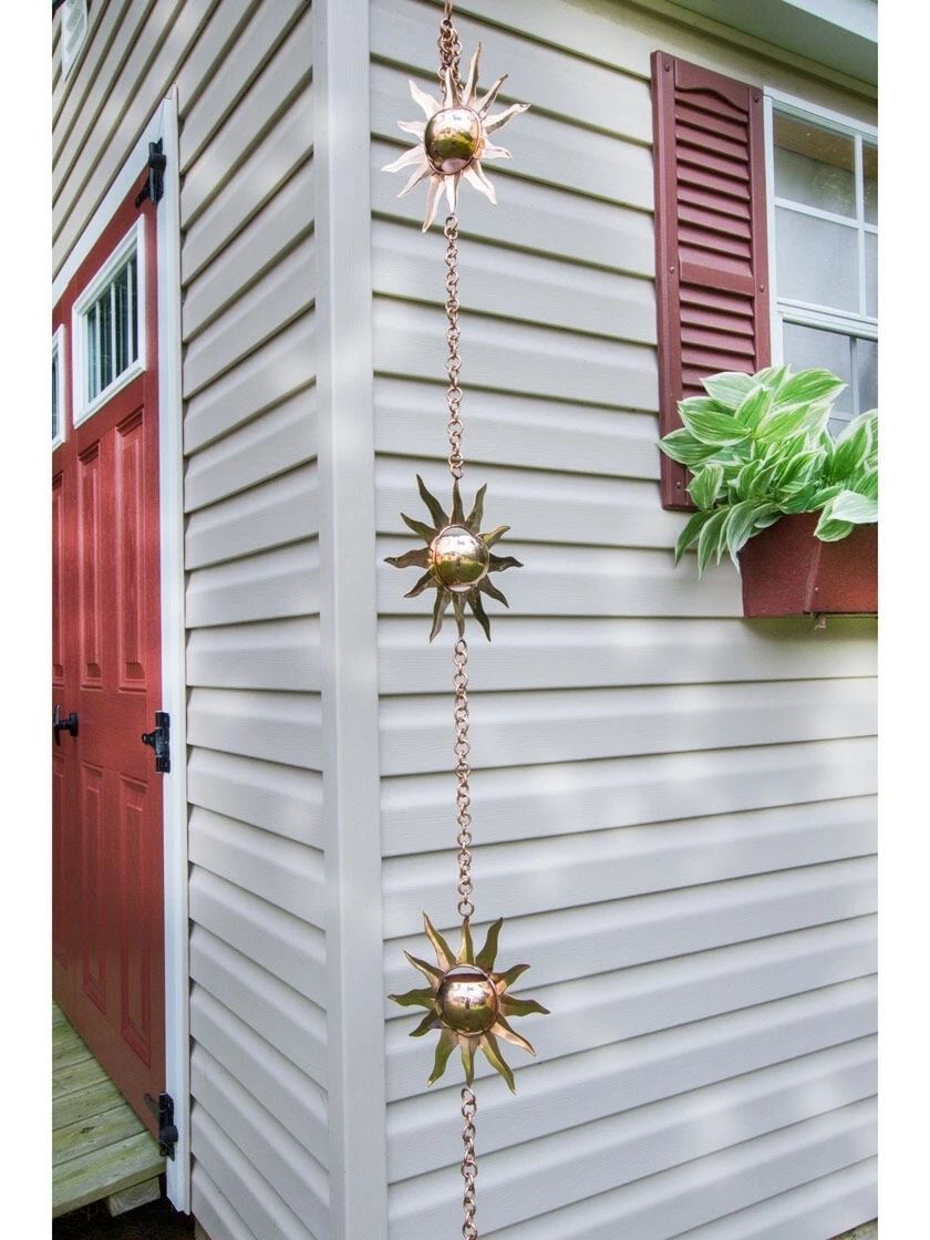 Sun Pure Copper Rain Chain, 8-1/2' - Image 3