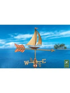 Sailboat Cottage Copper Weathervane With Roof Mount