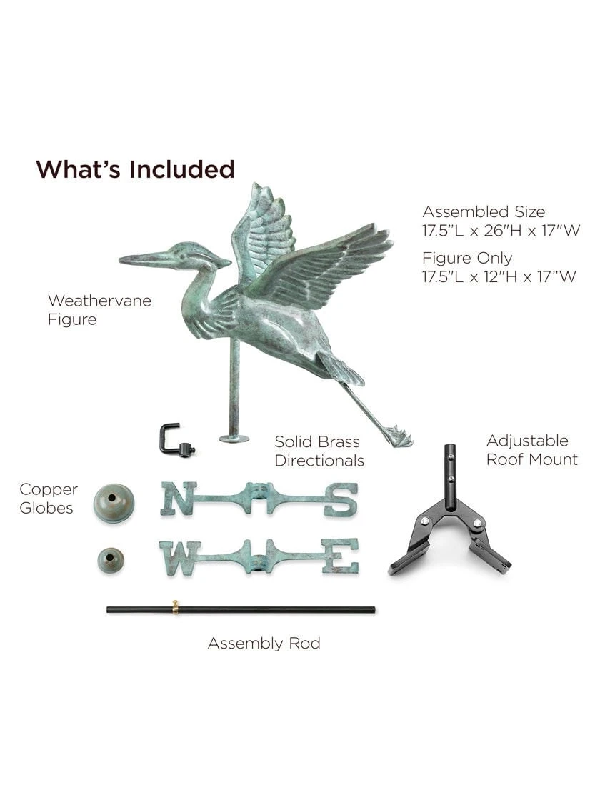 Blue Heron Cottage Copper Weathervane - Image 3