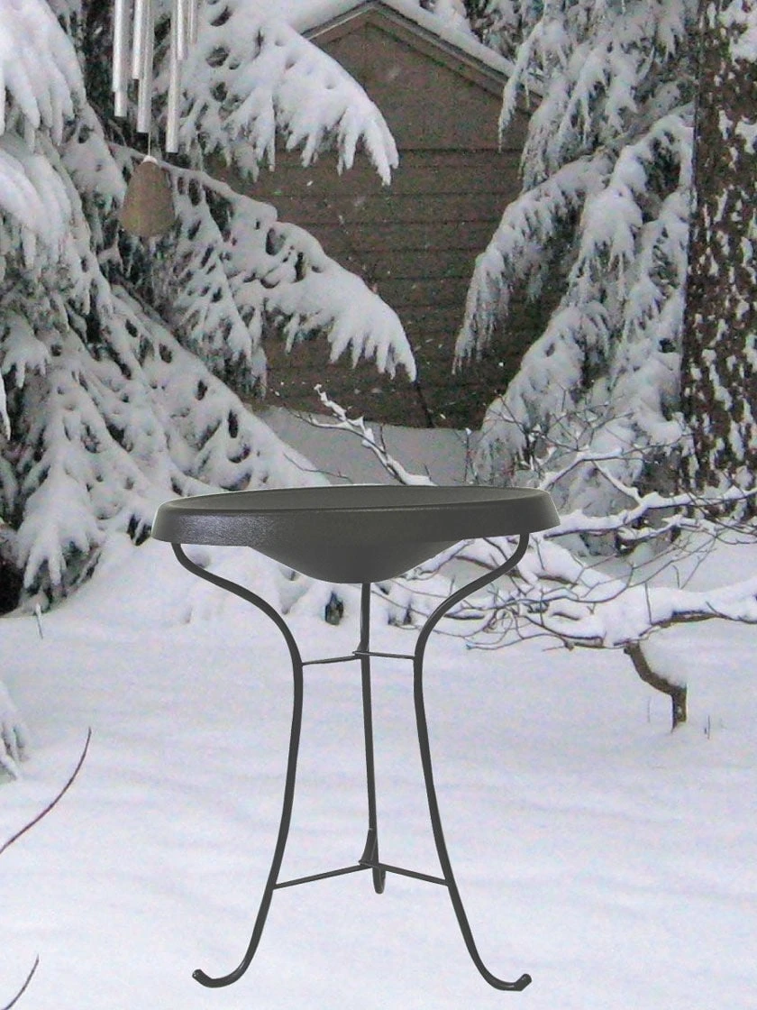 Birds Choice ® Heated Birdbath With Three Legged Black Stand - Image 2