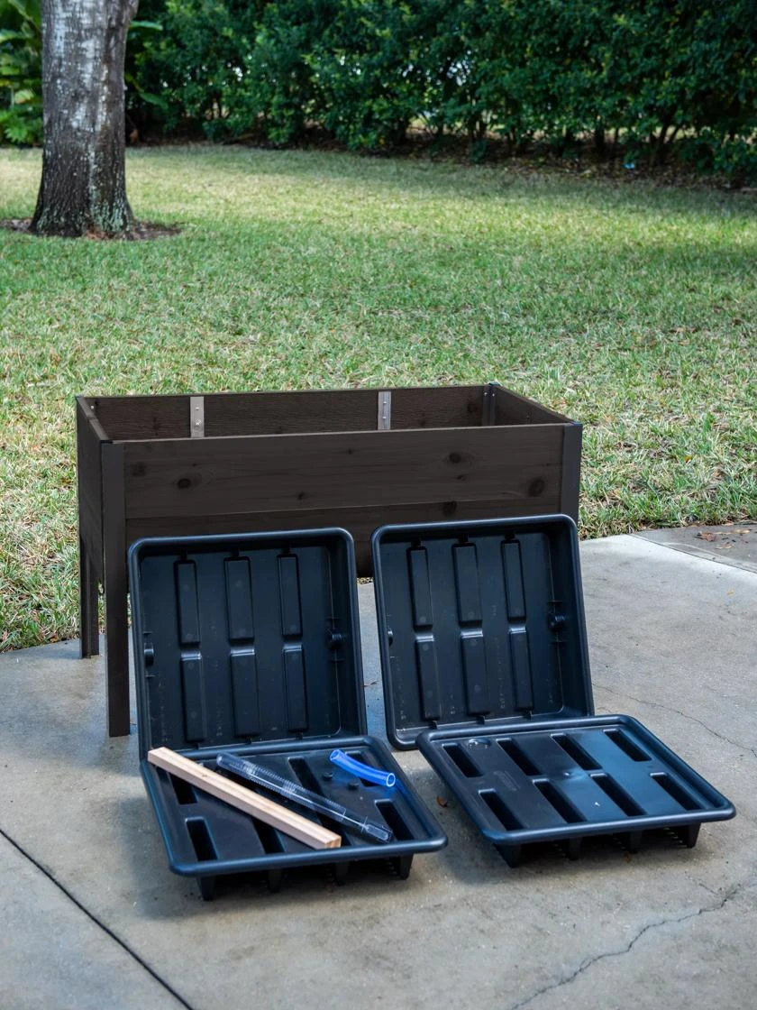 Self-Watering Eco-Stained Elevated Planter Box, 2' X 4' - Image 4