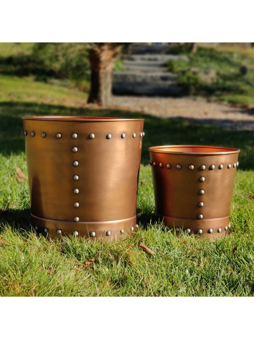 Riveted Planters, Set Of 2 - Image 4