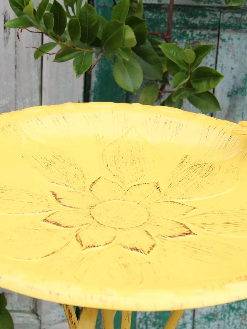 Vintage Floral Birdbath - Image 3