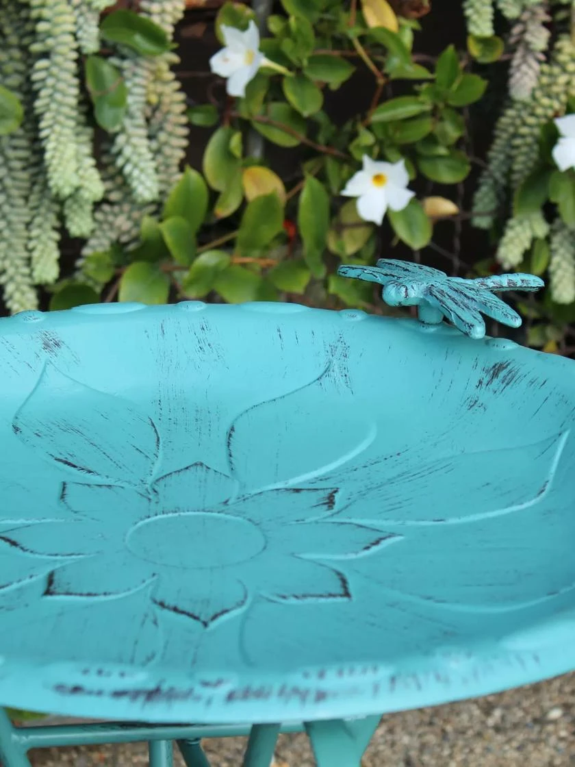 Vintage Floral Birdbath - Image 2