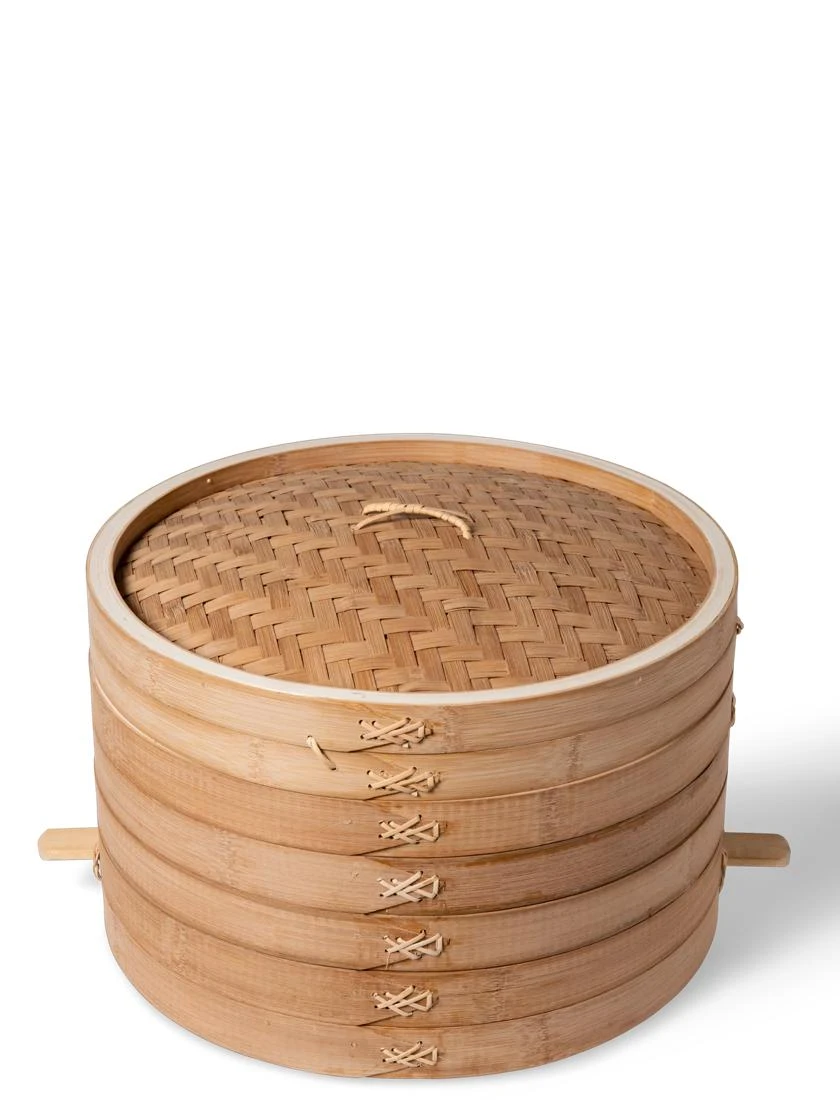 Stackable Bamboo Harvest Storage Basket With Lid - Image 6