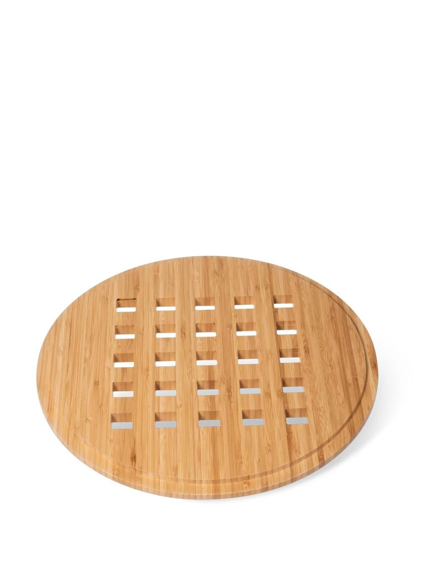 Stackable Bamboo Harvest Storage Basket Rolling Base - Image 2