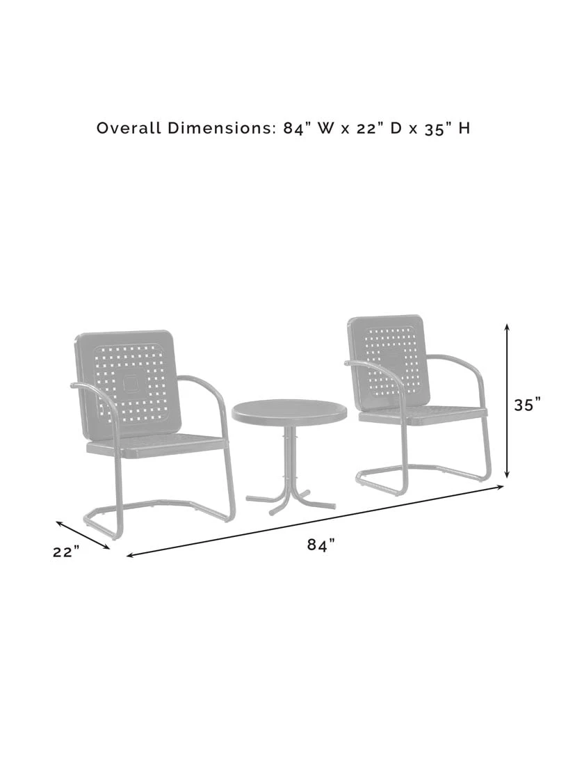 Crosley Bates 3-piece Outdoor Dining Chair Set - Image 11