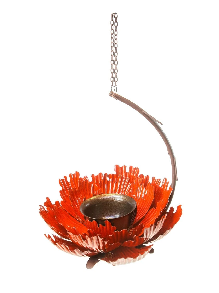 Desert Steel Sunset Peony Bird Feeder - Image 3