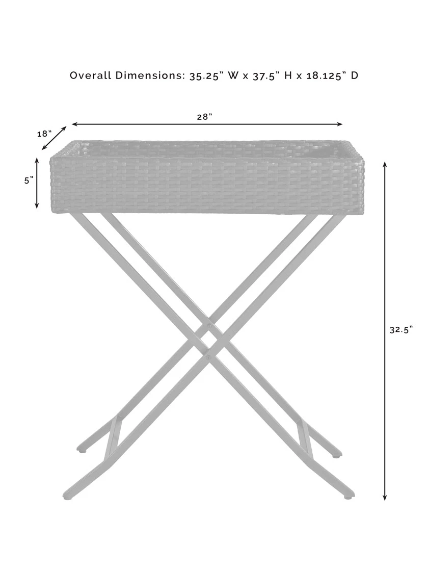 Crosley Palm Harbor Outdoor Wicker Butler Tray - Image 5