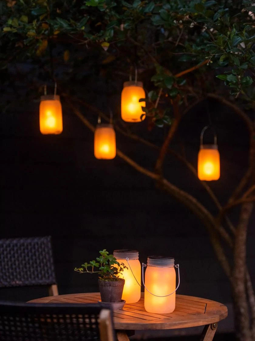 Solar Glass Jar Lantern, Set Of 2
