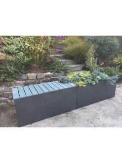 Nice Aluminum Trough Planters With Bench Top, 16"High