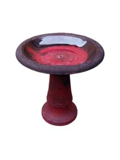 Exaco Enduro Clay Scroll Vine Birdbath