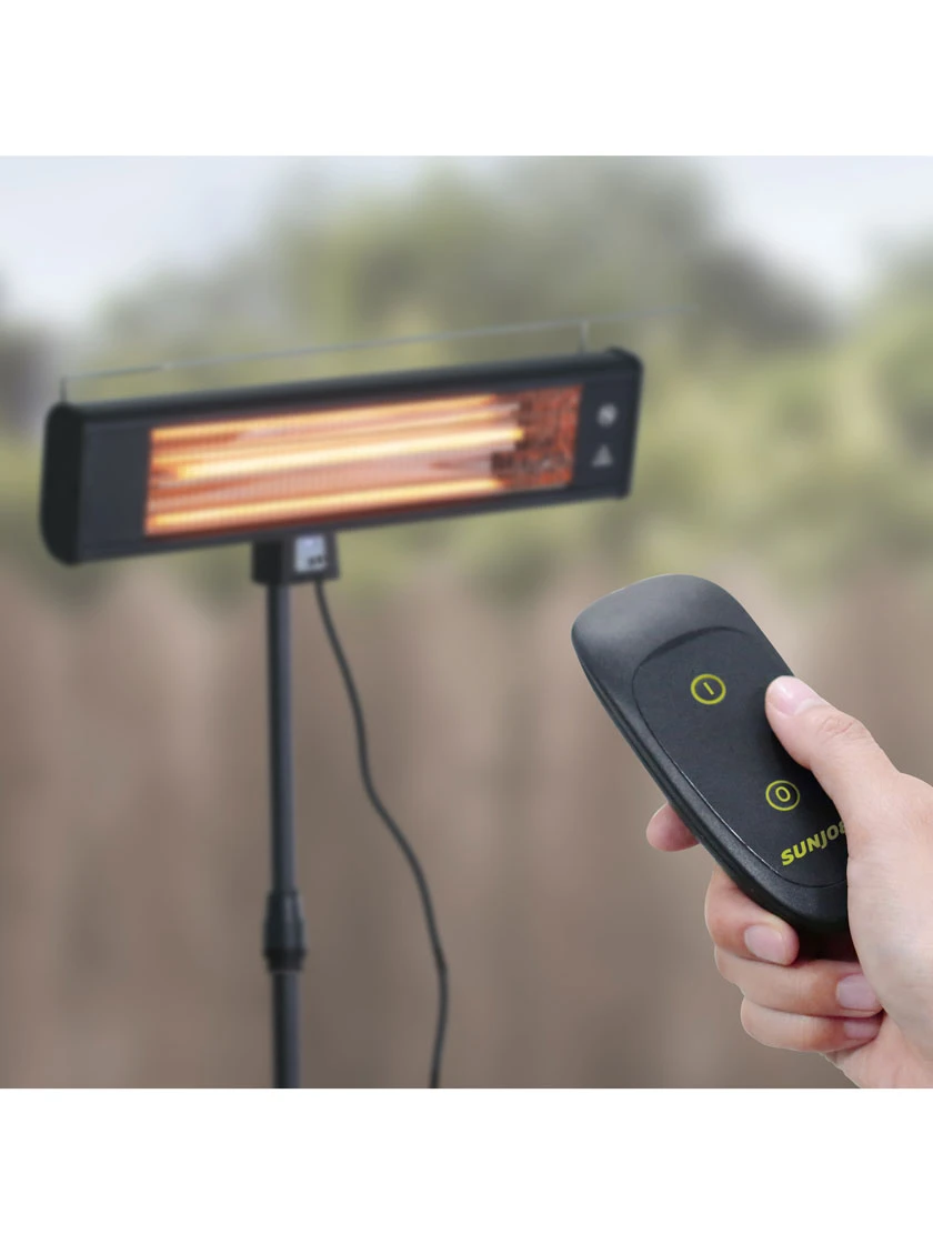 Sun Joe® 1500W Elec. Infrared OD Patio Heater, Adjust Ht. Range, W/Wall Bracket & Cover - Image 4