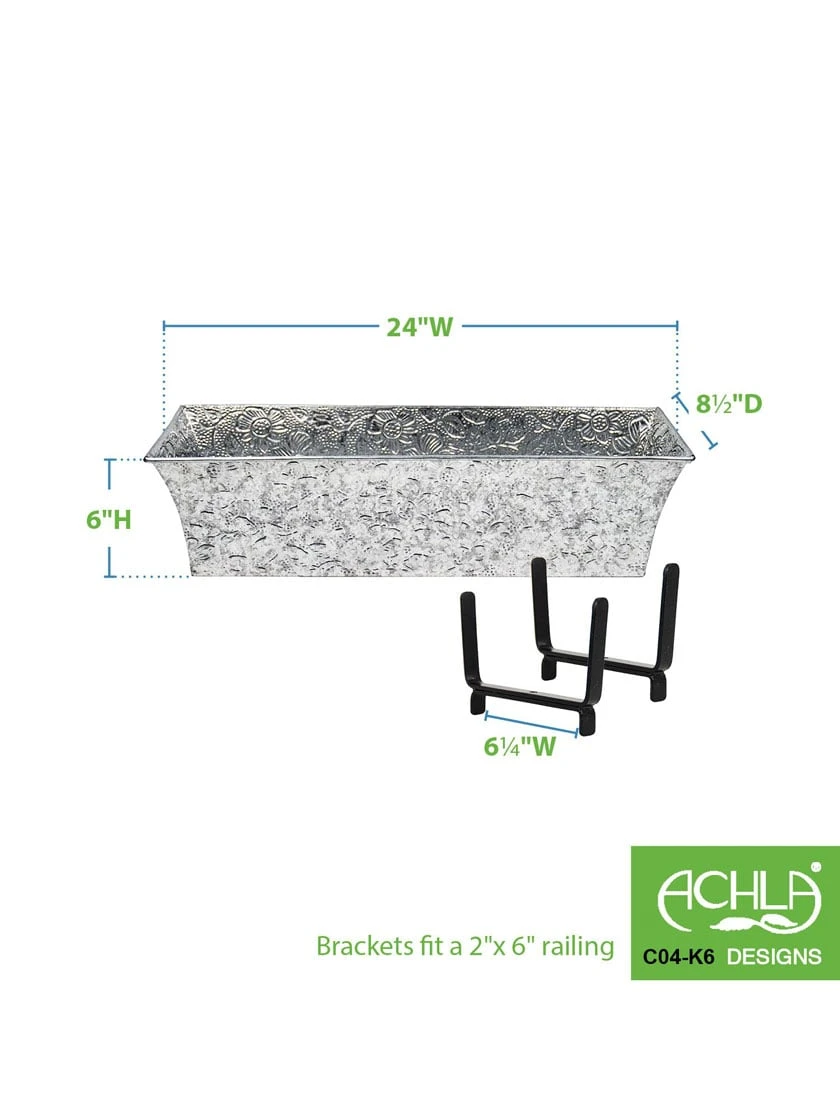 Achla Designs Handrail Flowerbox Bracket Kit For Rail - Image 6