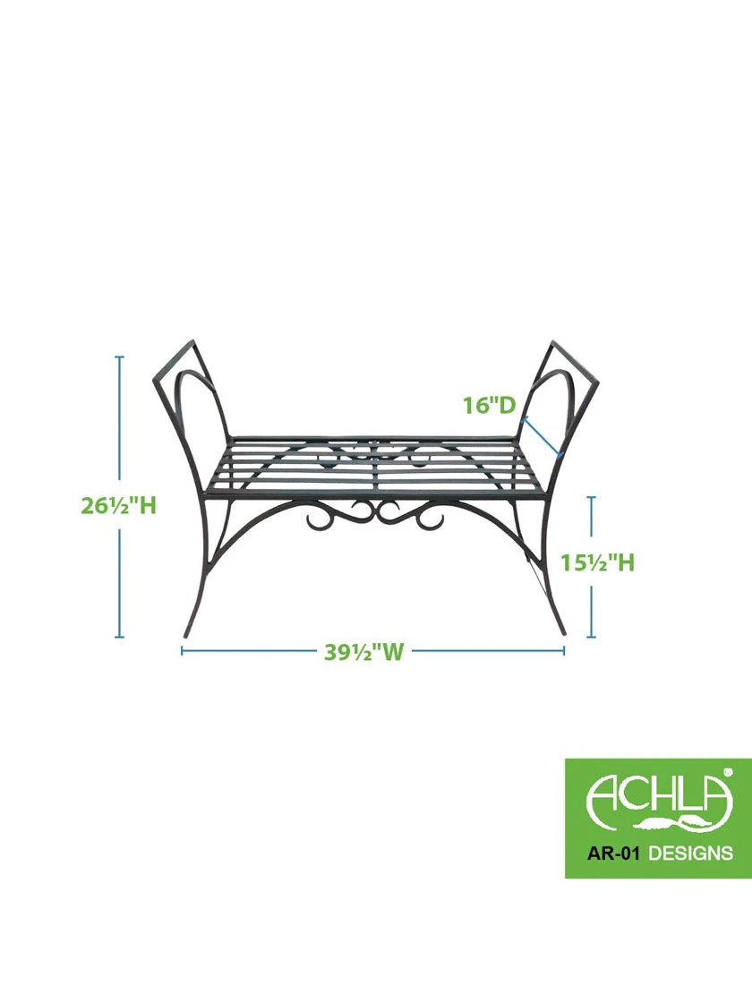 Achla Designs Wrought Iron Arbor Bench - Image 3
