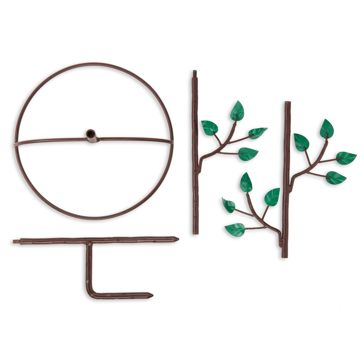 Pure Copper Bird Bath With Two Copper Birds And Tree Multipronged Garden Pole - Image 3