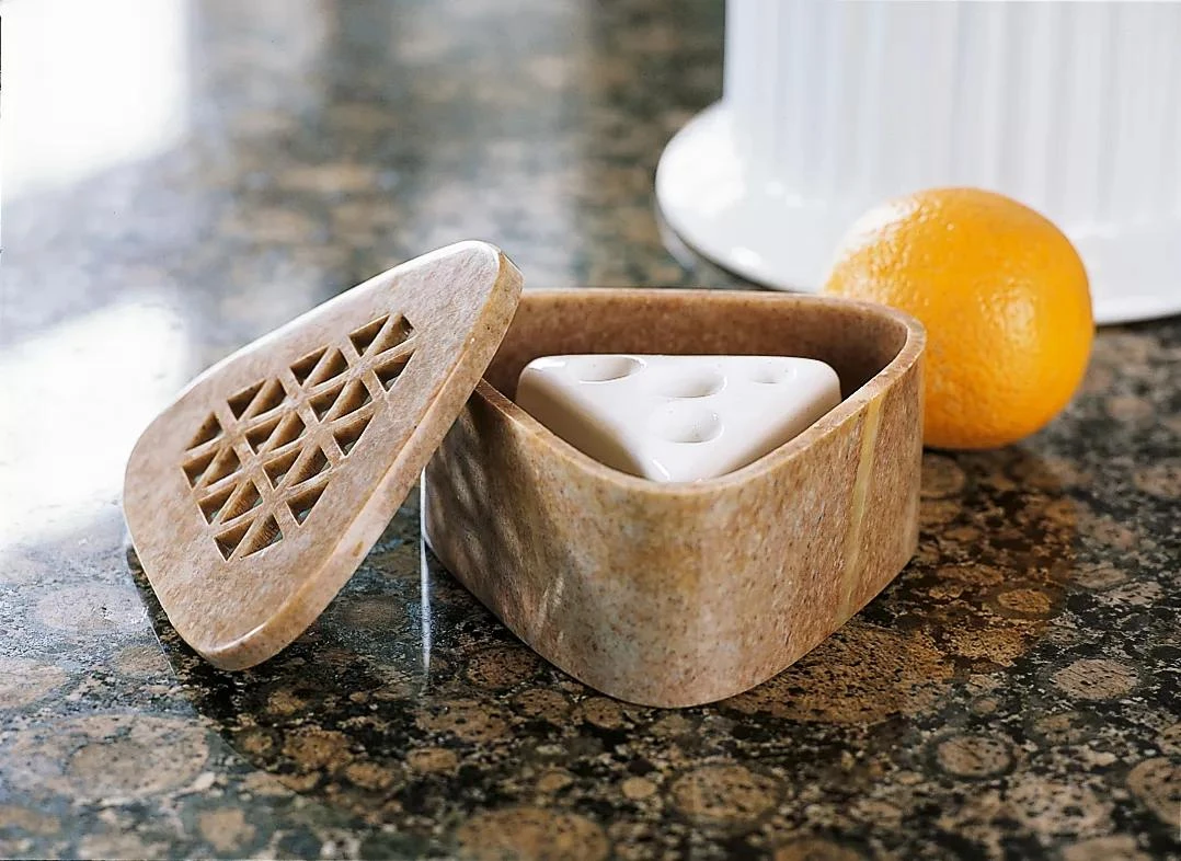 Soapstone Box With Two Fruit Fly Traps